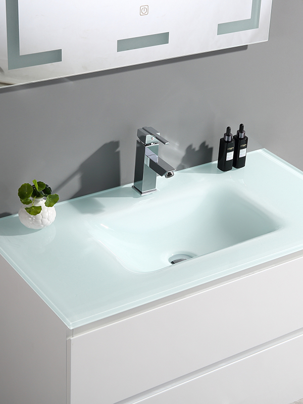 Ensemble de meuble de salle de bain suspendu blanc 80 cm, cuve unique