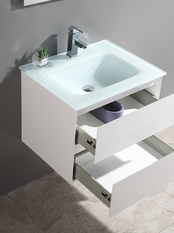 Ensemble de meuble de salle de bain suspendu blanc de 60 cm