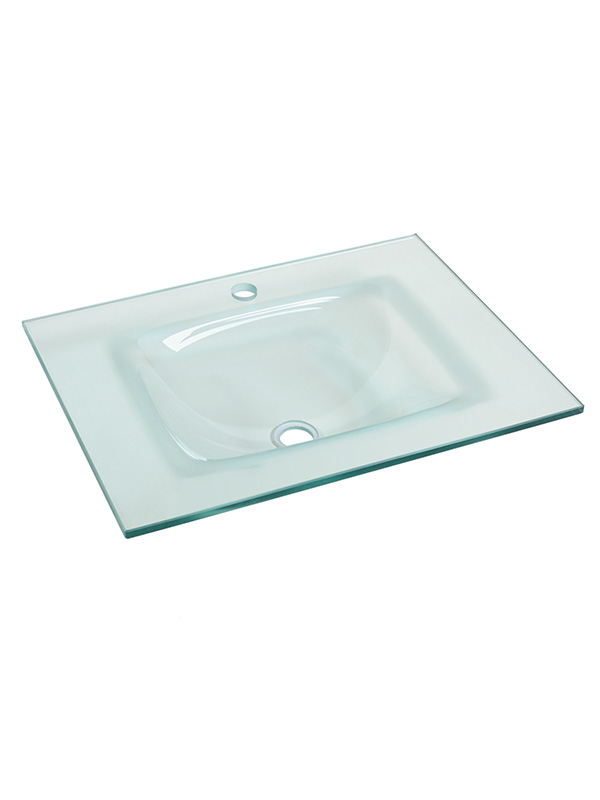 Lavabos de salle de bain en verre transparent 61 cm