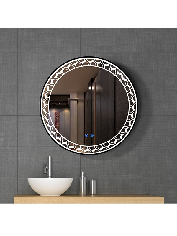 Miroir de salle de bain LED rond Smart control 70cm avec lumière