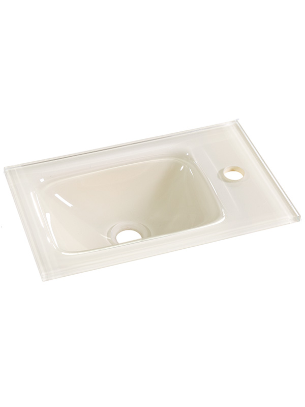 43cm Couleur crème Petit lavabo en verre Lavabos de salle de bain