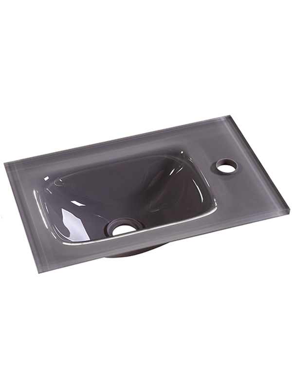 43cm Gris clair Petit lavabo en verre Lavabos de salle de bain