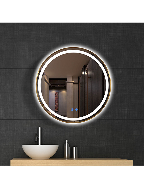 Smart control Miroir de salle de bain LED rond avec éclairage