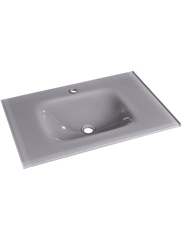 Vasque à poser en verre gris extra clair 75cm Lavabos de salle de bain