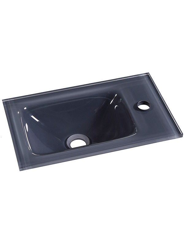 43cm Gris foncé Petit lavabo en verre Lavabos de salle de bain