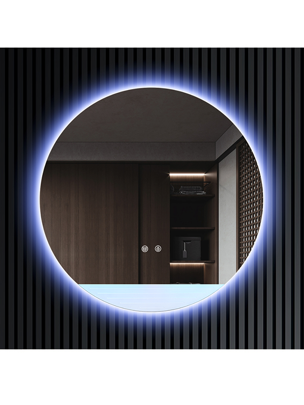 2022 nouveau design étanche designer ACRYLIQUE cadre rond rétro-éclairé salle de bain led miroir