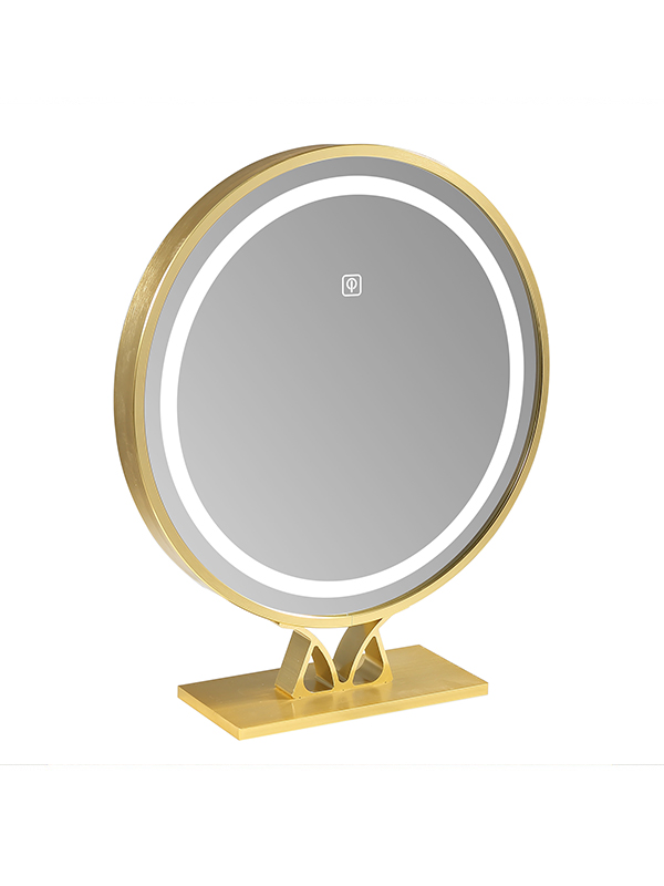 2022 nouveau design 5 étoiles miroir de toilette miroir led miroir de maquillage encadré doré personnalisé