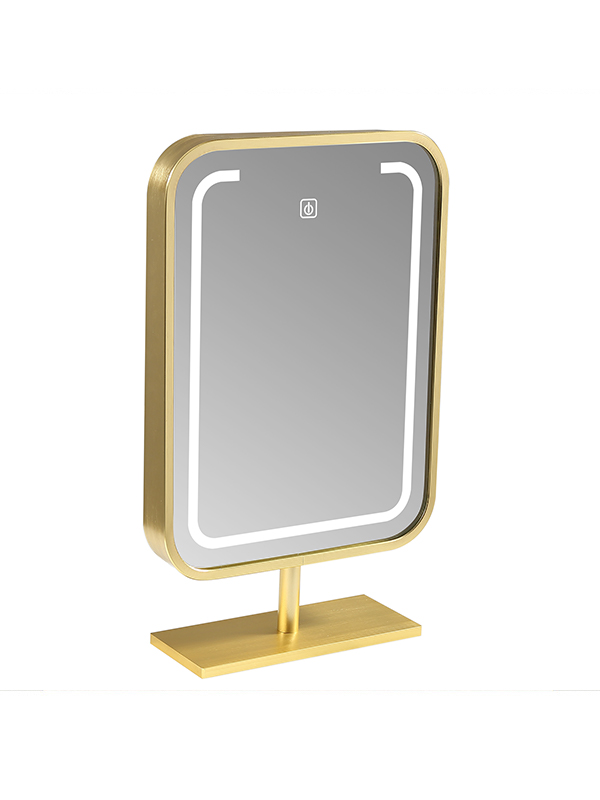 2022 offre spéciale nouveau design 5 étoiles miroir de toilette led miroir de salle de bain miroir de maquillage encadré doré