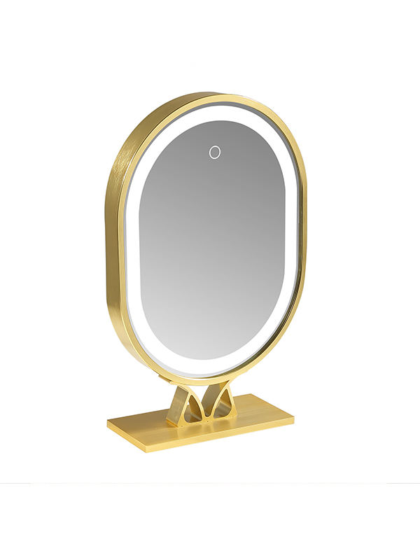 2022 offre spéciale miroir de maquillage encadré doré, miroir de toilette miroir de salle de bain LED